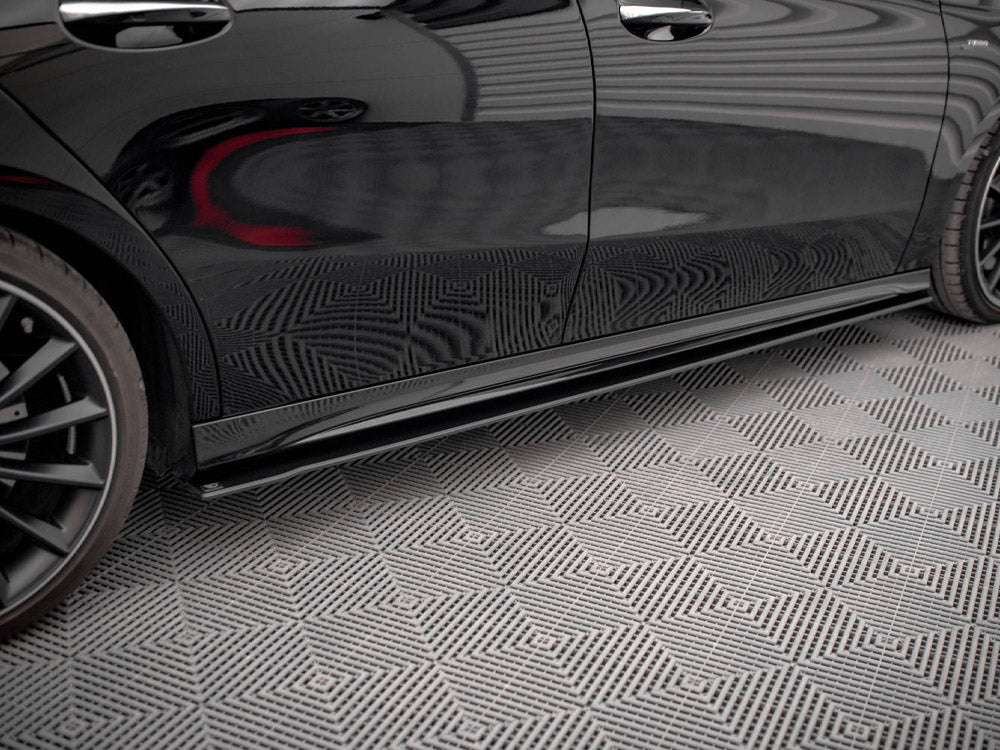 Street PRO Side Skirts Diffusers Mercedes A35 AMG / AMG-Line Aero Pack W177 - Wayside Performance 