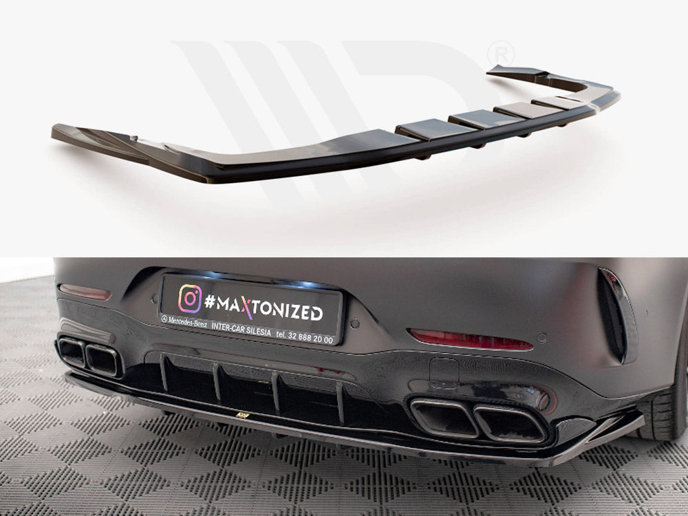 Central Rear Splitter (Vertical Bars) Mercedes AMG GT 63S 4-door Coupe Aero - Wayside Performance 