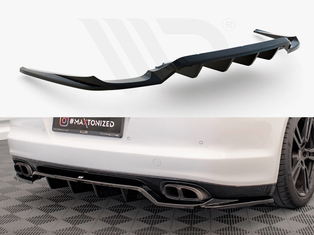 Central Rear Splitter (Vertical Bars) Porsche Panamera Turbo 970 - Wayside Performance 