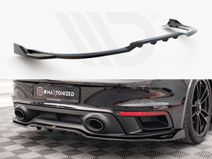 Central Rear Splitter (Vertical Bars) Porsche 911 Turbo S 992 - Wayside Performance 