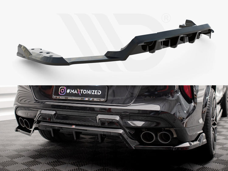 Central Rear Splitter (Vertical Bars) BMW X6 M F96 - Wayside Performance 