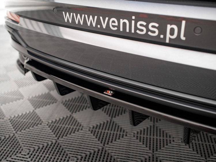 Central Rear Splitter (Vertical Bars) Audi Q3 S-Line F3 - Wayside Performance 
