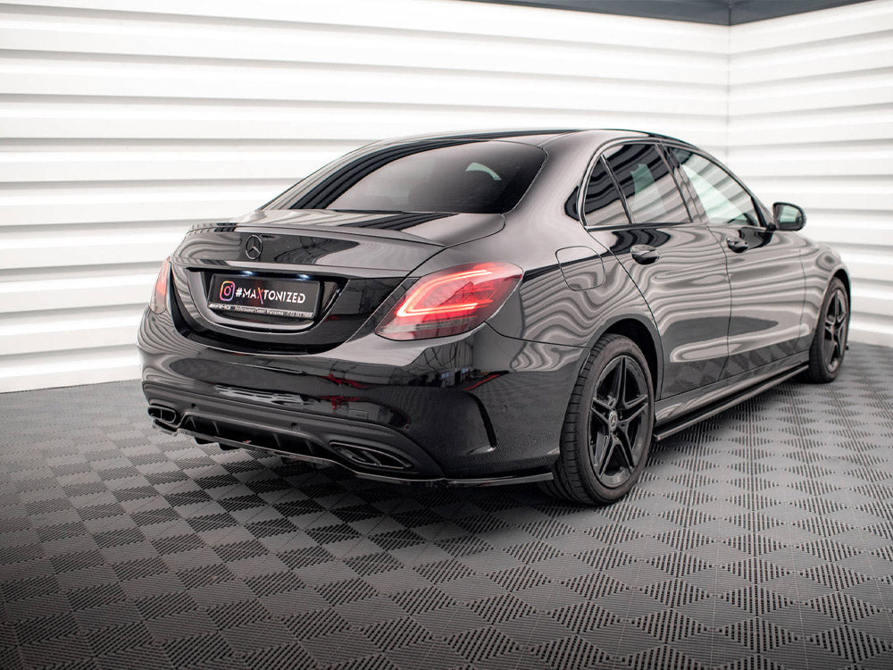 Central Rear Splitter (Vertical Bars) Mercedes C AMG Line W205 Facelift - Wayside Performance 
