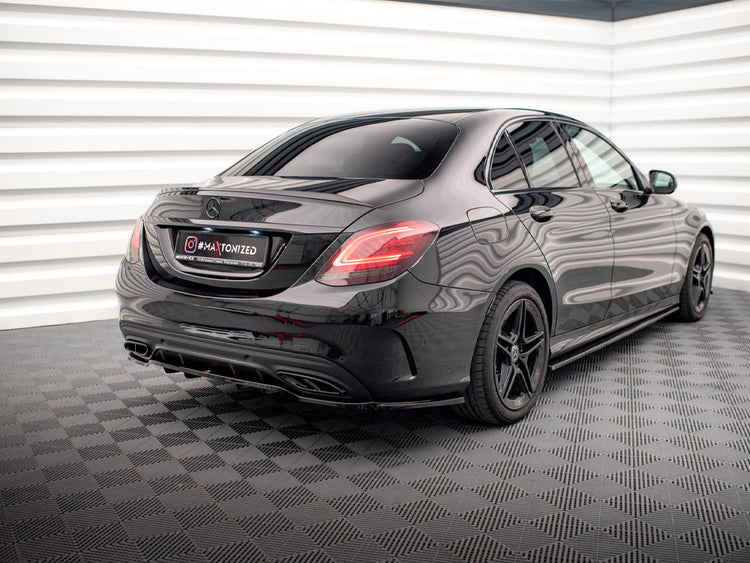 Central Rear Splitter (Vertical Bars) Mercedes C AMG Line W205 Facelift - Wayside Performance 