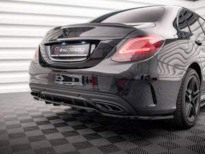 Central Rear Splitter (Vertical Bars) Mercedes C AMG Line W205 Facelift - Wayside Performance 