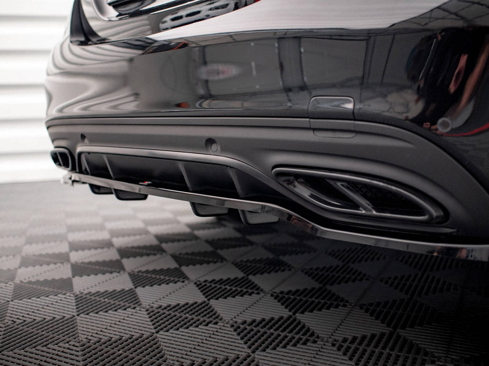 Central Rear Splitter (Vertical Bars) Mercedes C AMG Line W205 Facelift - Wayside Performance 
