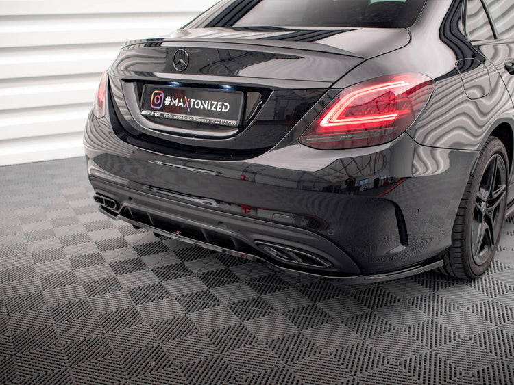 Central Rear Splitter (Vertical Bars) Mercedes C AMG Line W205 Facelift - Wayside Performance 