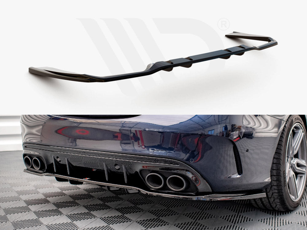 Central Rear Splitter (Vertical Bars) Mercedes AMG C 43 Sedan W205 Facelift - Wayside Performance 
