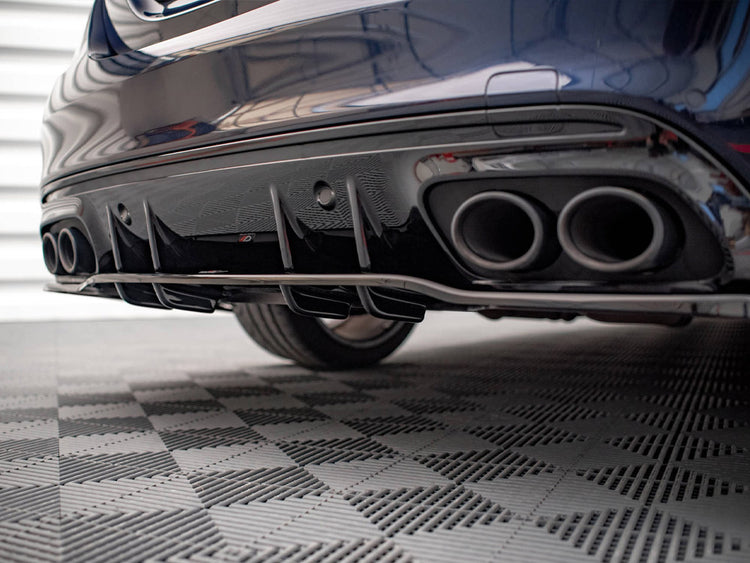 Central Rear Splitter (Vertical Bars) Mercedes AMG C 43 Sedan W205 Facelift - Wayside Performance 