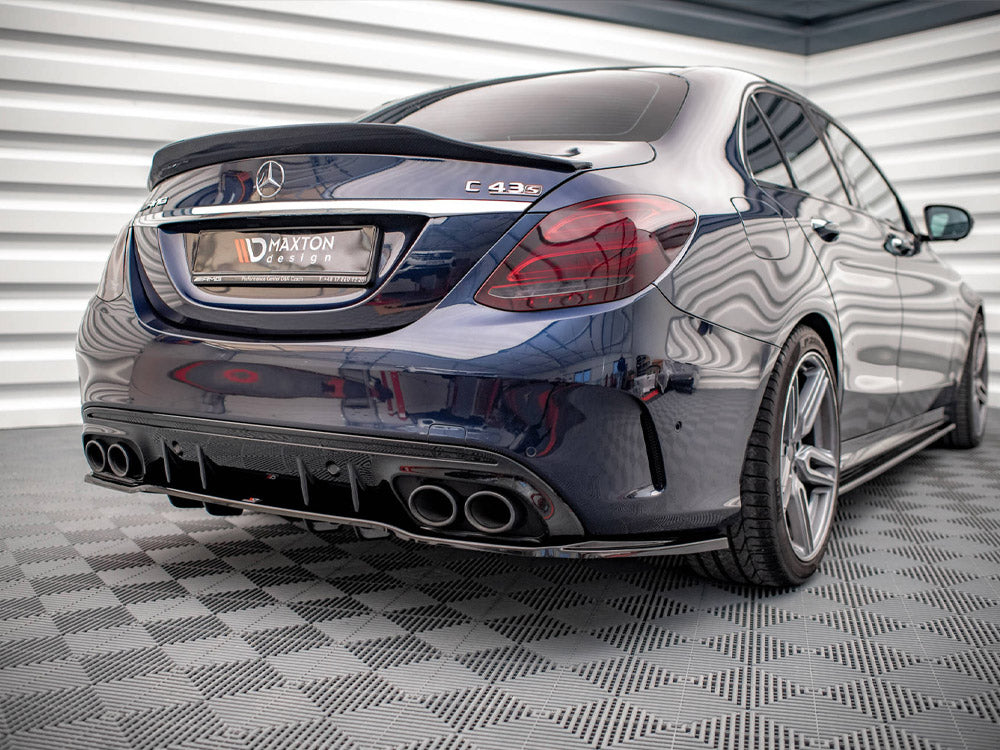 Central Rear Splitter (Vertical Bars) Mercedes AMG C 43 Sedan W205 Facelift - Wayside Performance 