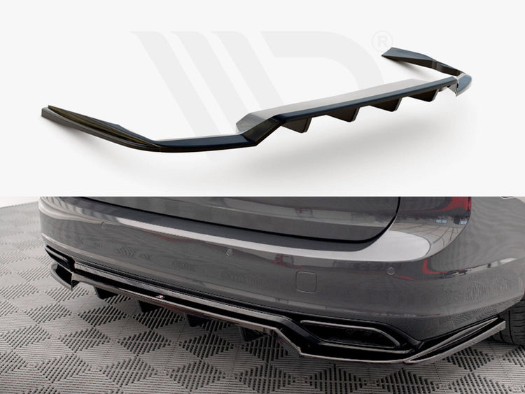 Central Rear Splitter (Vertical Bars) Volvo V90 / S90 R-Design Mk2 - Wayside Performance 