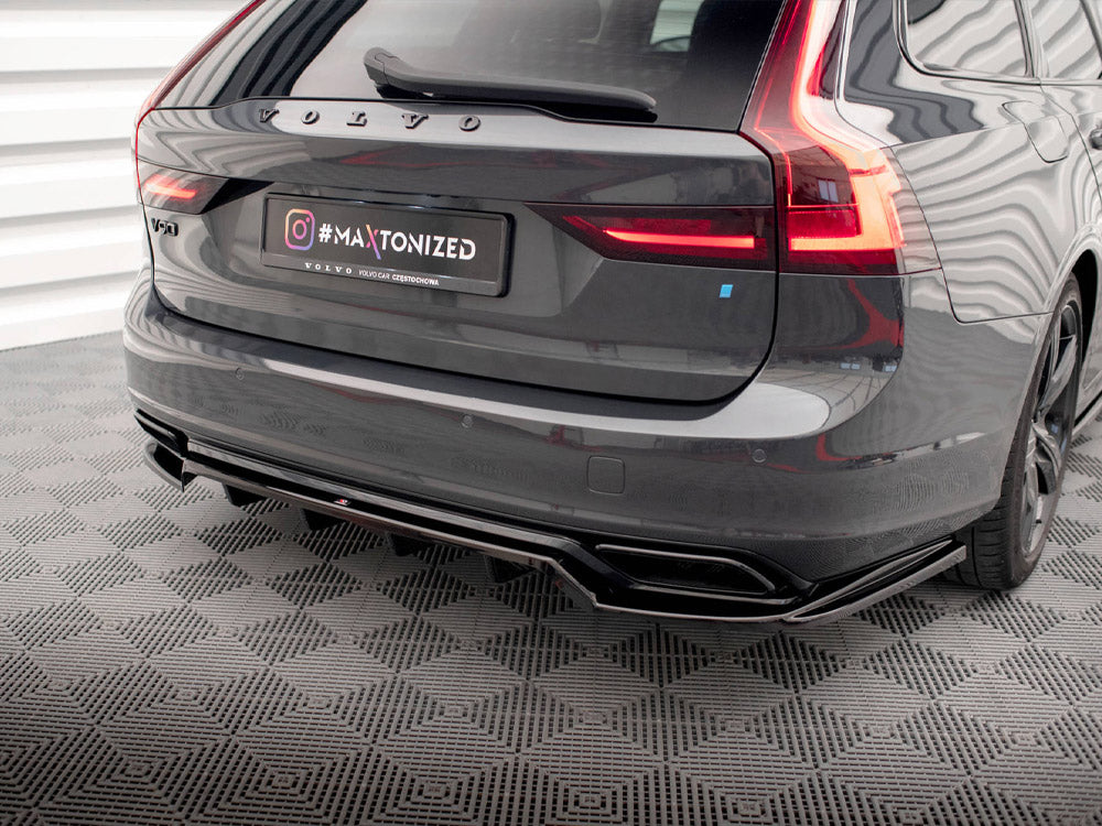 Central Rear Splitter (Vertical Bars) Volvo V90 / S90 R-Design Mk2 - Wayside Performance 