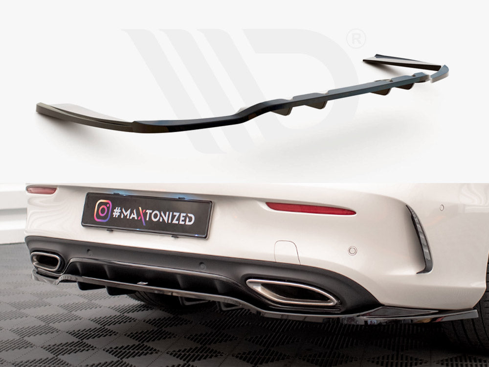 Central Rear Splitter (Vertical Bars) Mercedes C Coupe AMG-Line C205 Facelift - Wayside Performance 