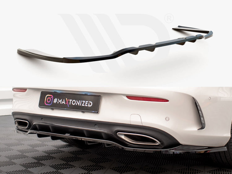 Central Rear Splitter (Vertical Bars) Mercedes C Coupe AMG-Line C205 Facelift - Wayside Performance 