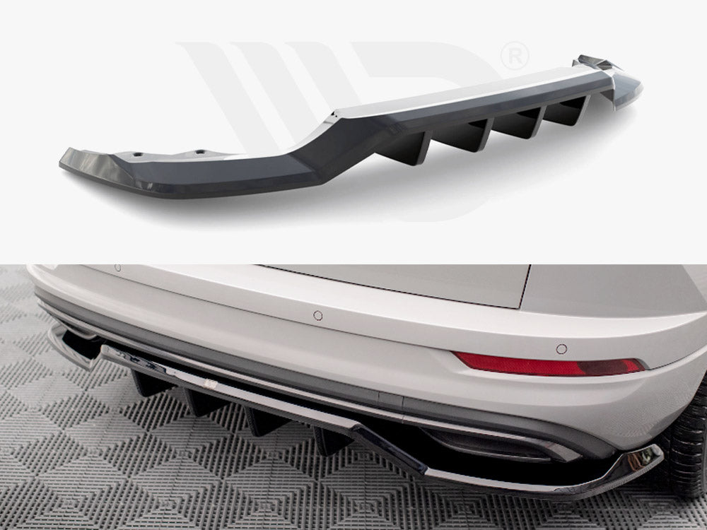 Central Rear Splitter (Vertical Bars) Skoda Karoq Sportline Mk1 Facelift - Wayside Performance 
