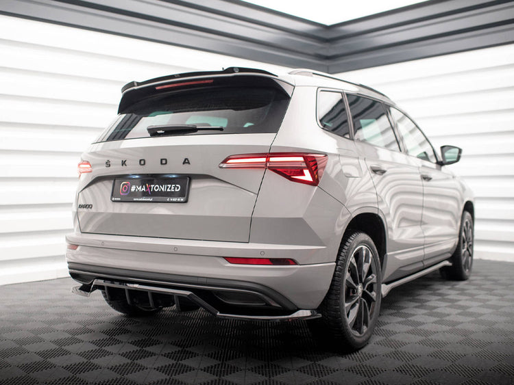 Central Rear Splitter (Vertical Bars) Skoda Karoq Sportline Mk1 Facelift - Wayside Performance 