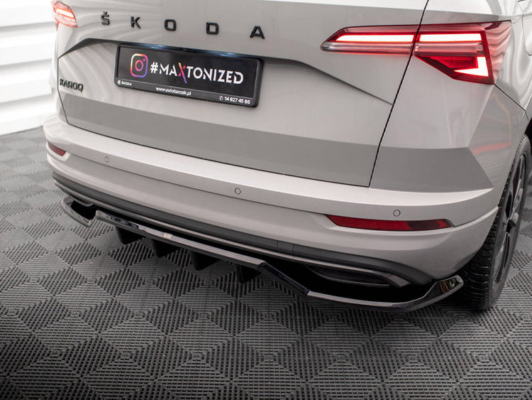Central Rear Splitter (Vertical Bars) Skoda Karoq Sportline Mk1 Facelift - Wayside Performance 