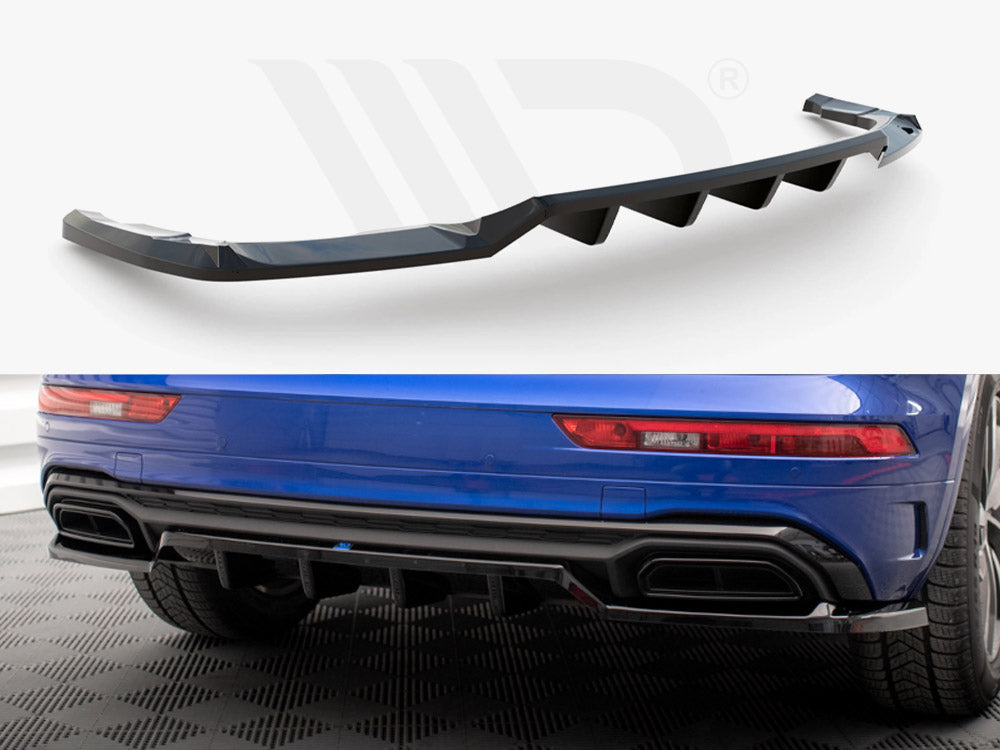 Central Rear Splitter (Vertical Bars) Audi Q5 S-Line SUV Mk2 Facelift - Wayside Performance 