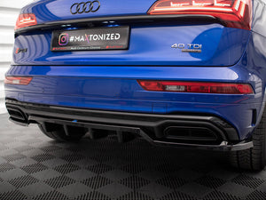 Central Rear Splitter (Vertical Bars) Audi Q5 S-Line SUV Mk2 Facelift - Wayside Performance 