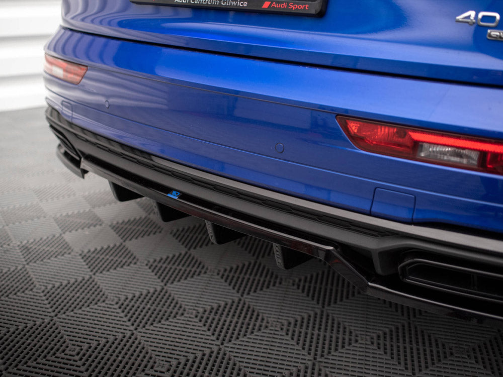 Central Rear Splitter (Vertical Bars) Audi Q5 S-Line SUV Mk2 Facelift - Wayside Performance 