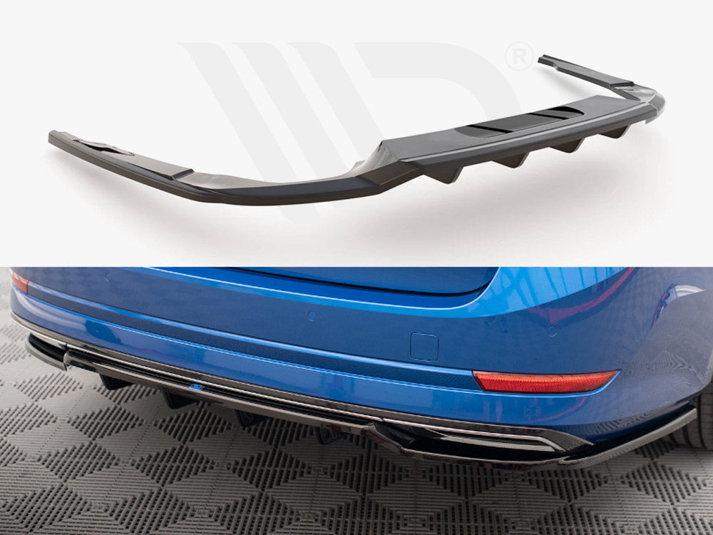 Central Rear Splitter (Vertical Bars) Skoda Octavia Sportline Mk4 - Wayside Performance 