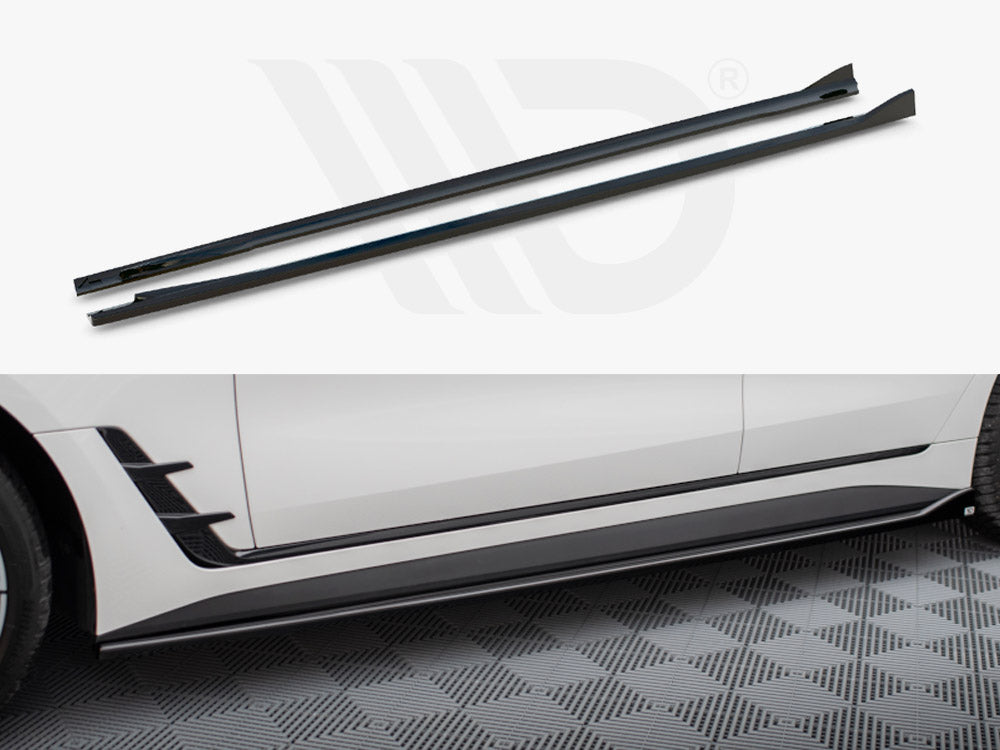 Side Skirts Diffusers V.1 BMW i4 M-Pack G26 - Wayside Performance 
