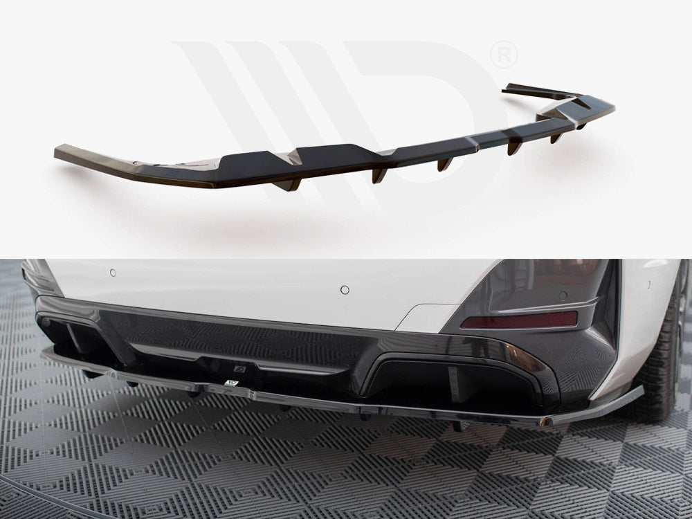 Central Rear Splitter (Vertical Bars) V.1 BMW i4 M-Pack G26 - Wayside Performance 
