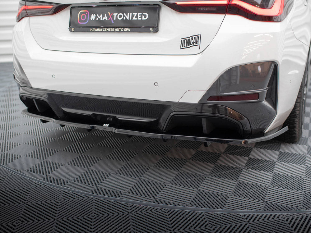 Central Rear Splitter (Vertical Bars) V.1 BMW i4 M-Pack G26 - Wayside Performance 