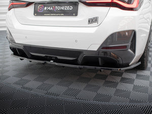 Central Rear Splitter (Vertical Bars) V.1 BMW i4 M-Pack G26 - Wayside Performance 