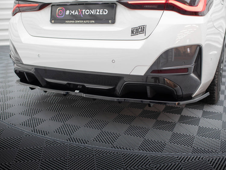 Central Rear Splitter (Vertical Bars) V.1 BMW i4 M-Pack G26 - Wayside Performance 