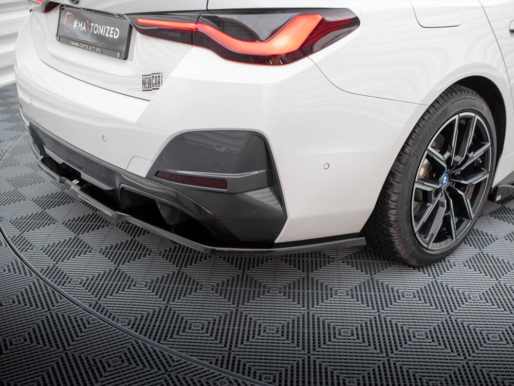 Central Rear Splitter (Vertical Bars) V.1 BMW i4 M-Pack G26 - Wayside Performance 