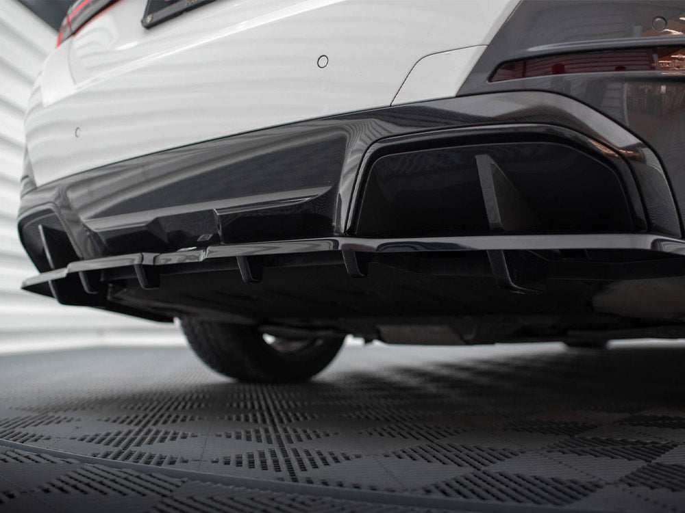 Central Rear Splitter (Vertical Bars) V.1 BMW i4 M-Pack G26 - Wayside Performance 