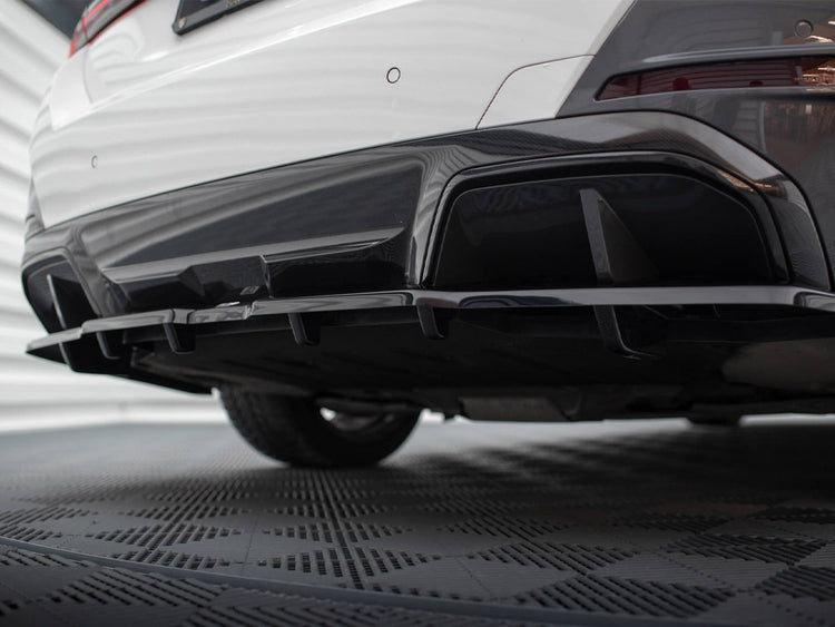 Central Rear Splitter (Vertical Bars) V.1 BMW i4 M-Pack G26 - Wayside Performance 