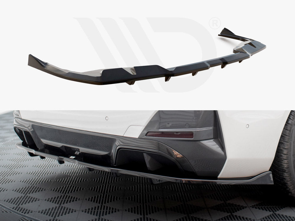 Central Rear Splitter (Vertical Bars) V.2 BMW i4 M-Pack G26 - Wayside Performance 