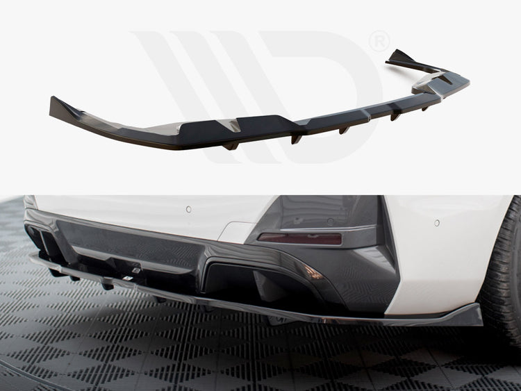 Central Rear Splitter (Vertical Bars) V.2 BMW i4 M-Pack G26 - Wayside Performance 