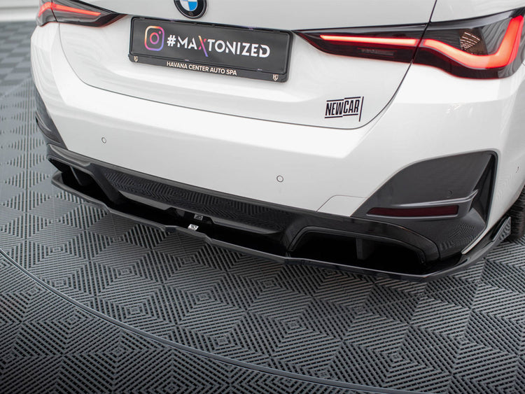 Central Rear Splitter (Vertical Bars) V.2 BMW i4 M-Pack G26 - Wayside Performance 