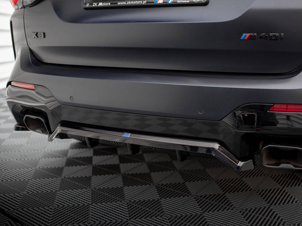 Central Rear Splitter (Vertical Bars) BMW X3 M-Pack G01 Facelift - Wayside Performance 