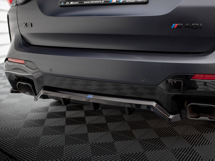 Central Rear Splitter (Vertical Bars) BMW X3 M-Pack G01 Facelift - Wayside Performance 