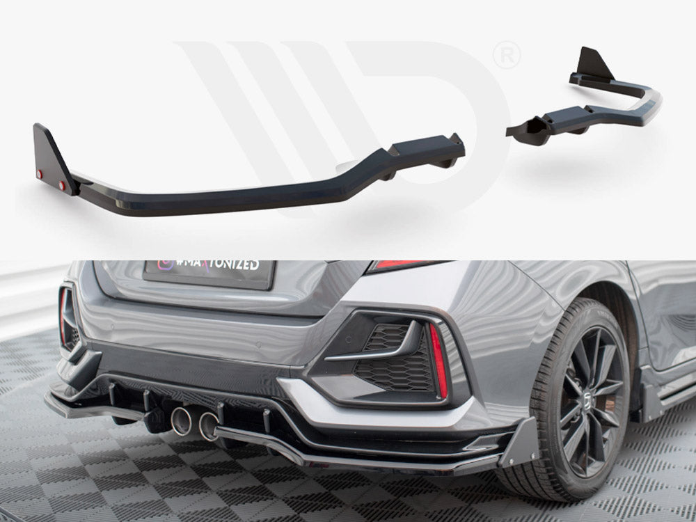Central Rear Splitter (Vertical Bars) + Flaps Honda Civic Sport Mk 10 - Wayside Performance 