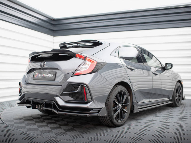 Central Rear Splitter (Vertical Bars) + Flaps Honda Civic Sport Mk 10 - Wayside Performance 