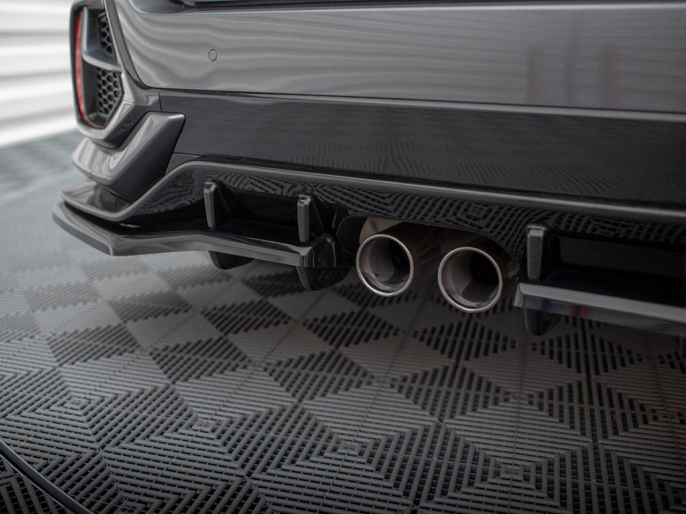 Central Rear Splitter (Vertical Bars) + Flaps Honda Civic Sport Mk 10 - Wayside Performance 