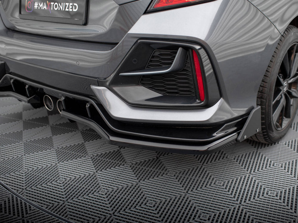 Central Rear Splitter (Vertical Bars) + Flaps Honda Civic Sport Mk 10 - Wayside Performance 