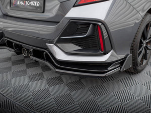 Central Rear Splitter (Vertical Bars) + Flaps Honda Civic Sport Mk 10 - Wayside Performance 