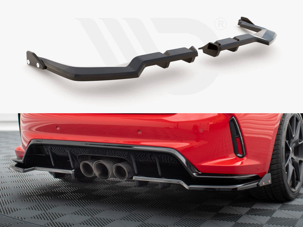 Central Rear Splitter (Vertical Bars) V.1 + Flaps Honda Civic Type-R Mk 11 - Wayside Performance 