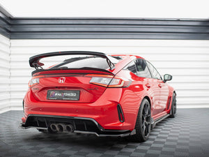 Central Rear Splitter (Vertical Bars) V.1 + Flaps Honda Civic Type-R Mk 11 - Wayside Performance 