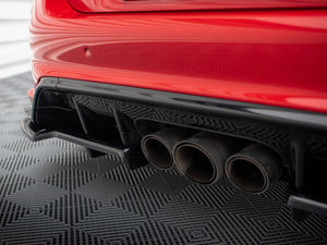Central Rear Splitter (Vertical Bars) V.1 + Flaps Honda Civic Type-R Mk 11 - Wayside Performance 