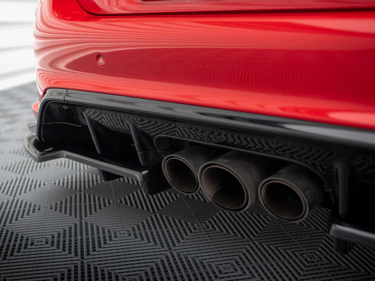 Central Rear Splitter (Vertical Bars) V.1 + Flaps Honda Civic Type-R Mk 11 - Wayside Performance 