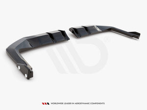 Central Rear Splitter (Vertical Bars) V.1 + Flaps Honda Civic Type-R Mk 11 - Wayside Performance 