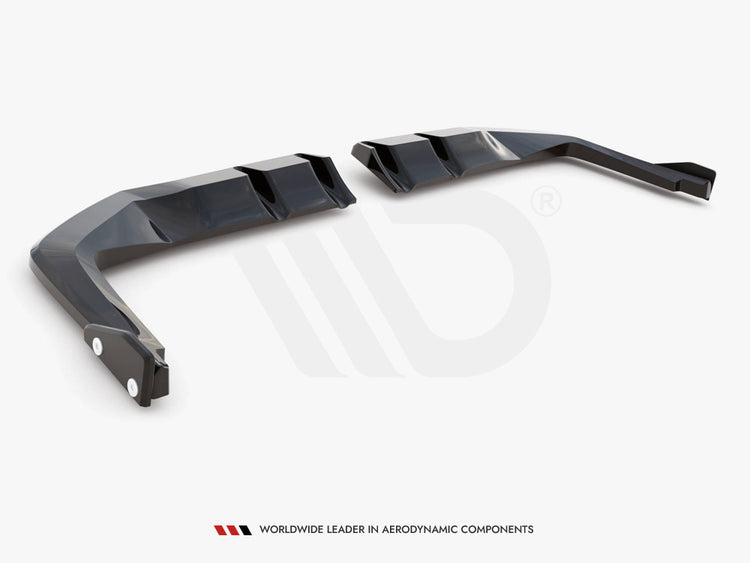 Central Rear Splitter (Vertical Bars) V.1 + Flaps Honda Civic Type-R Mk 11 - Wayside Performance 