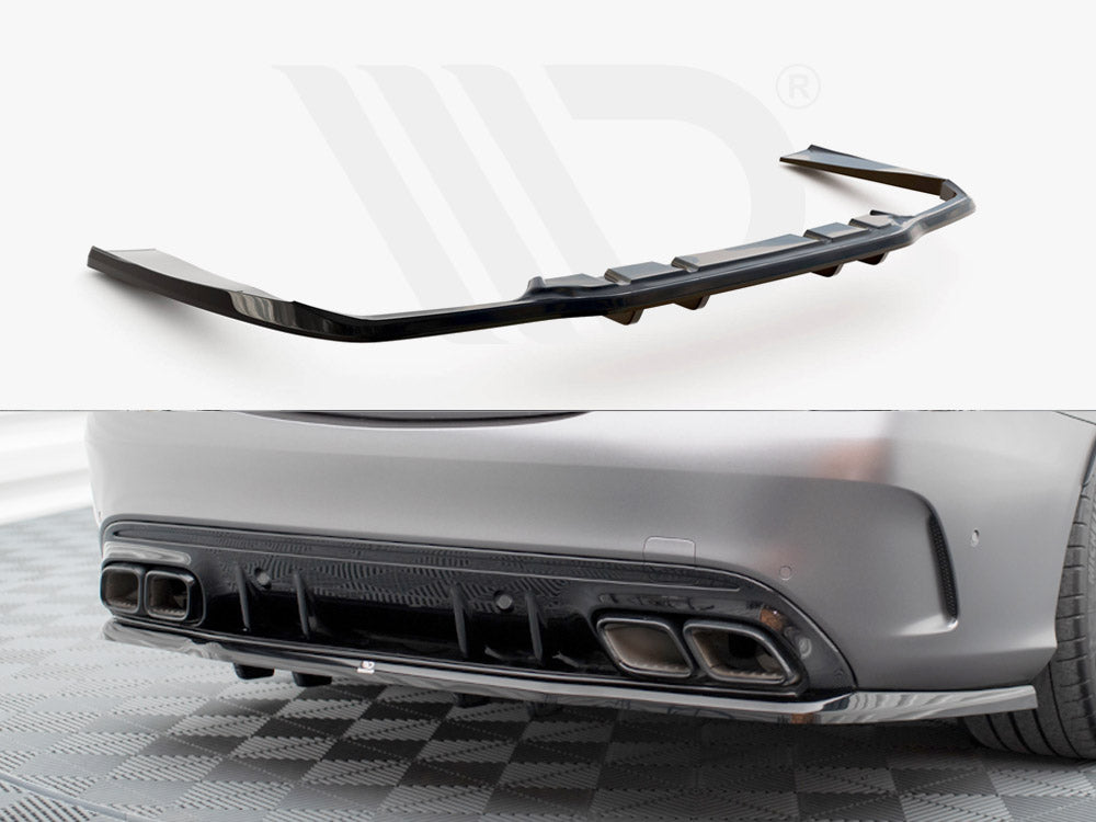 Central Rear Splitter (Vertical Bars) Mercedes-AMG C63 Sedan / Estate W205 Facelift - Wayside Performance 